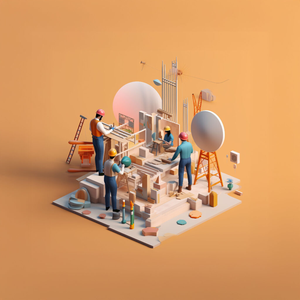 3d cartoon scene depicting variety people multitasking